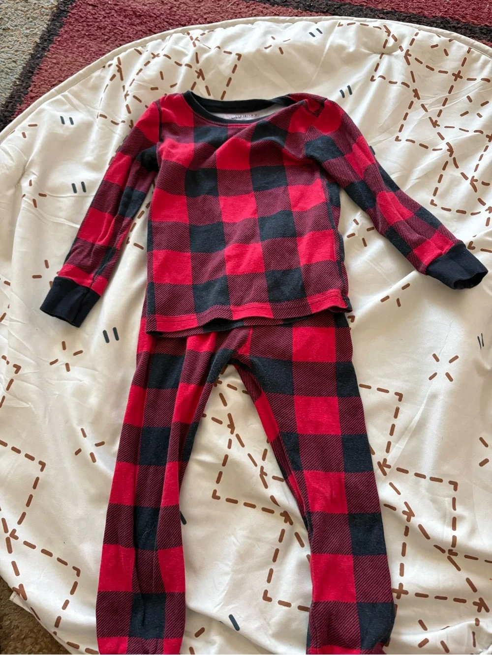 Old Navy Red and Black Buffalo Plaid Kids Pajama Set